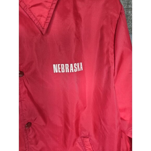 VTG 80s MVP Nylon Jacket Red Nebraska Made in USA Mens Sz Large Clean - Picture 4 of 6